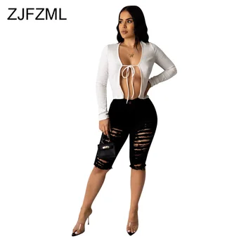 

Sexy Hollow Out Hole Ripped Jeans for Women High Waisted Skinny Denim Shorts Streetwear Clubwear Femme Plus Size Bodycon Shorts