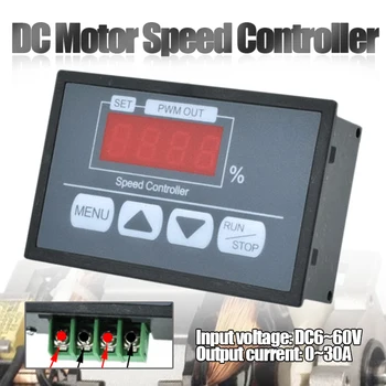 

6-60V PWM DC Motor Speed Controller With Digital Display Panel Button Governor Q8-42S Jog Speed Control Mode Fence Terminal