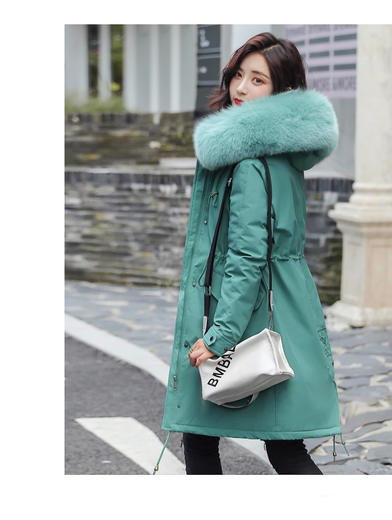 Женское длинное пальто, осенне-зимнее теплое бархатное утолщенное пальто из искусственного меха, Женская однотонная куртка с большими карманами, верхняя одежда Y71