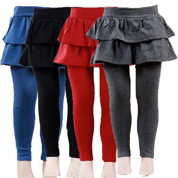 

Kids Girl Warm Soft Cute Cake Culottes Leggings With Ruffle Tutu Skirts Pants For 2-8Years Children's Autumn Clothing