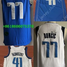 dal A+++ Качественная мужская одежда для взрослых#41 Dirk Nowitzki 77 Luka Doncic Jersey Dallas