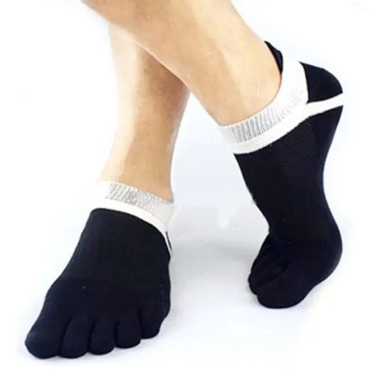 Уличные Мужские дышащие хлопковые носки 38-43, чистые спортивные удобные цветные носки с 5 пальцами