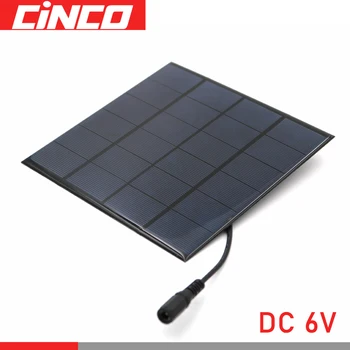 

2 3 4.5 6 10 W 6V Solar Panel Portable Transparent Laminated Mono Cell Module 3.7V 18650 Battery Connector DC 5.5*2.1 plug