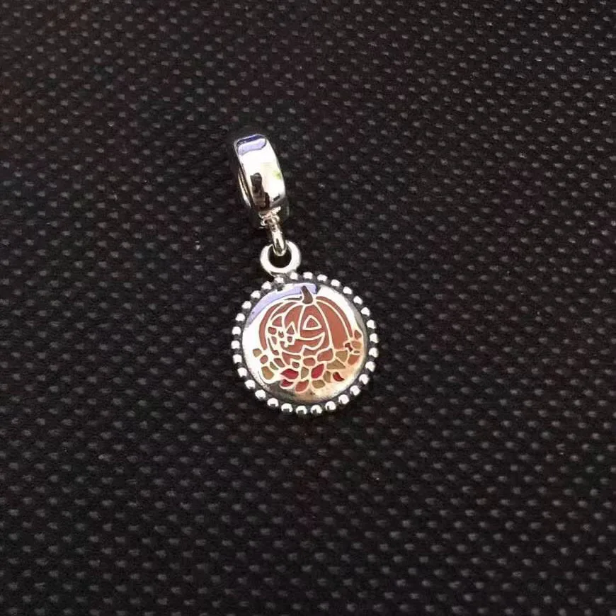 

100% 925 Sterling Silver 1:1 Pumpkin Dangle Charm DIY Necklace Pendant Fashion Women's Jewelry Free Shipping Wholesale
