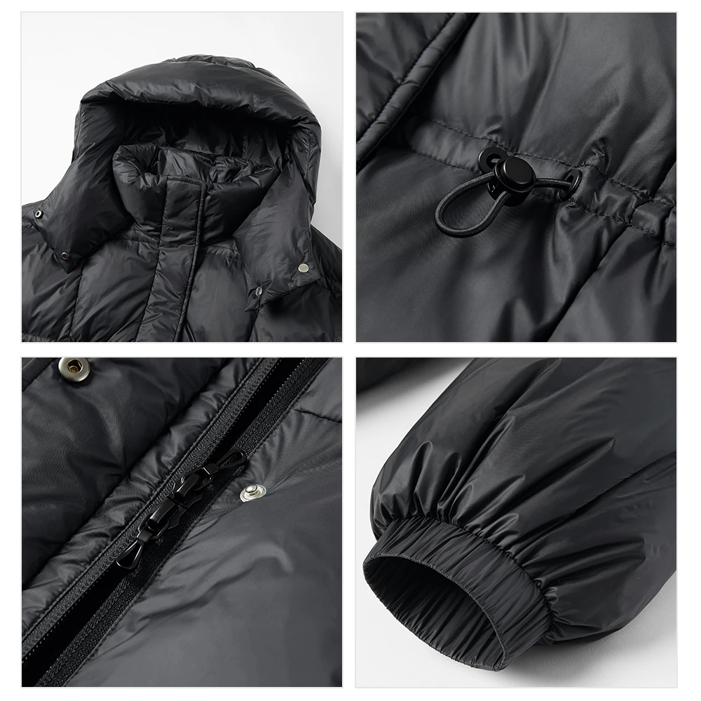 YAYA 2020 Winter Women's Long Hooded Down Coat 90%