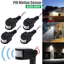 LED Motion Sensor 85-265V PIR Infrared Motion Movement Sensor  Detector Wall Mount Timer Outdoor Waterproof Sensor Light Switch