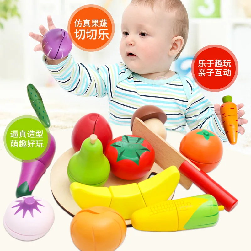  Barrel Magnetic Wooden & Vegetable Fruit Cutting Children Early Education Interactive Educational M - 4000614524832