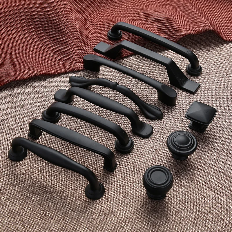 

Black And White with Pattern American-Style Handle Door Handle Modern Minimalist Hidden Door Drawer Wardrobe Door Handle Cabinet
