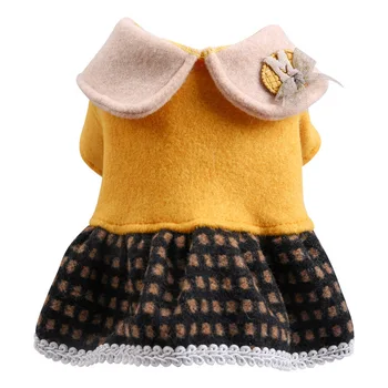 

Autumn Pet Dress Puppy Clothes Turmeric Coffee Gingham Dress Fit Small Large Dog Cat Winter Pets Costume Dog Clothes Dogs Skirt