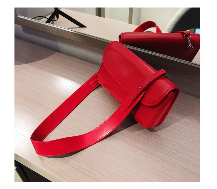 JIULIN Autumn and winter new waxed solid small square bag retro simple shoulder diagonal women's bag