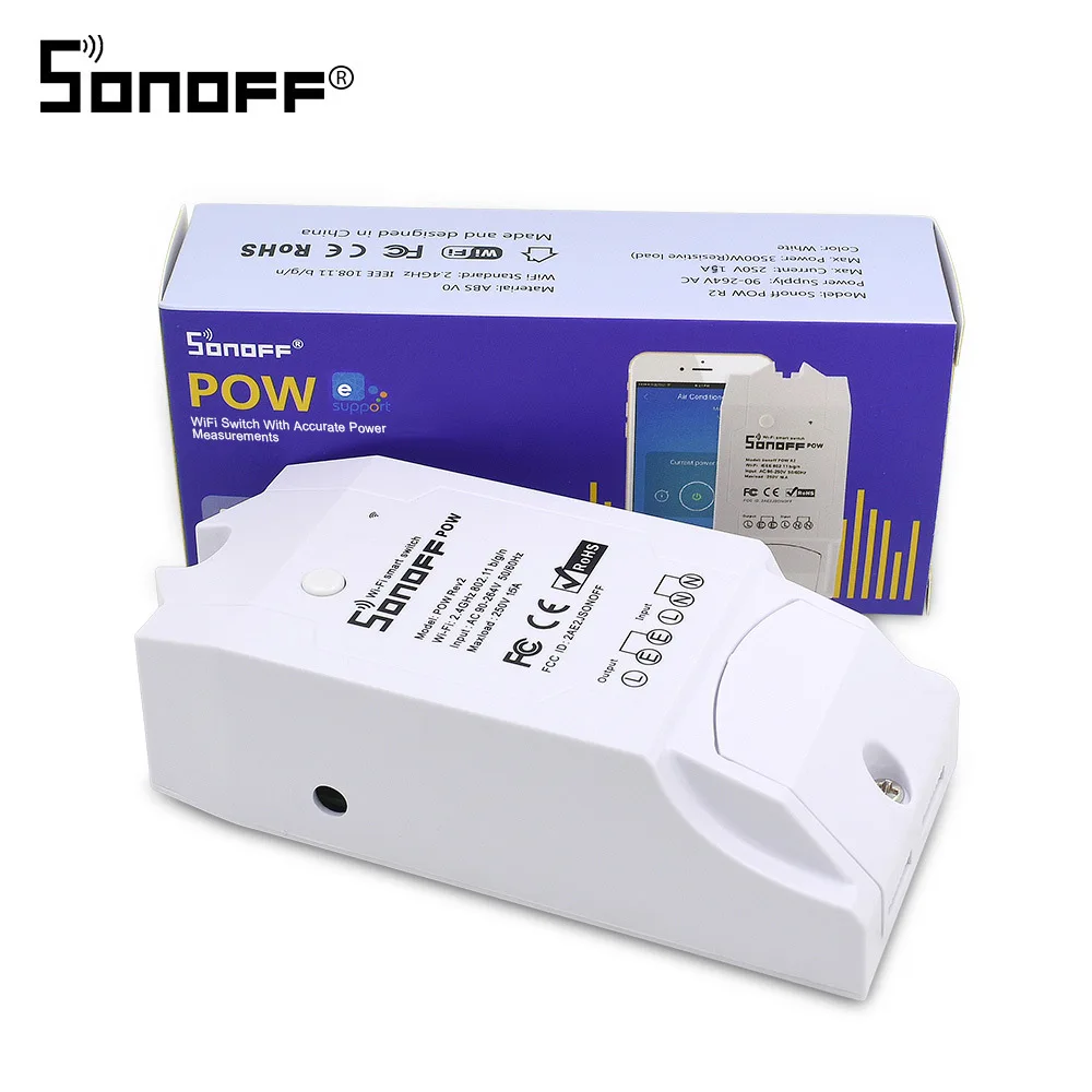 Sonoff Pow R2 WiFi беспроводной переключатель ВКЛ./ВЫКЛ. 15A умный дом с измерением