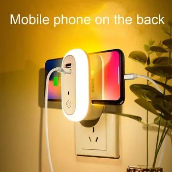 

LED Night Light with Dual USB Wall Charger Bedroom Bedside Nursing Lamp Remote Control Lamp TSH Shop
