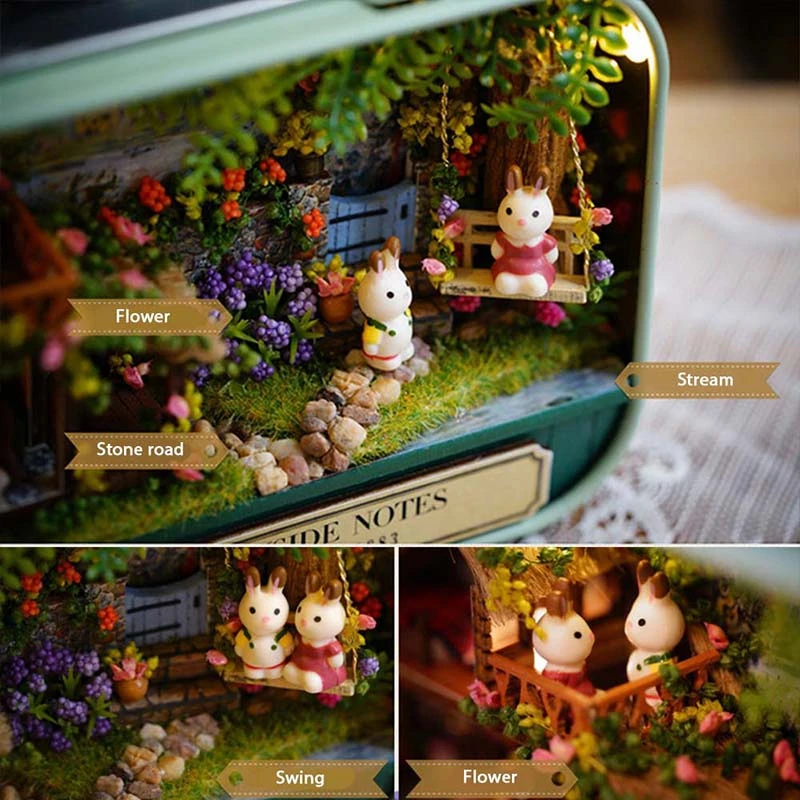 Коробка театральный Миниатюрный Кукольный дом 3D Деревянный DIY наборы светодиодный пазл модель для детей Рождественский подарок на день рождения