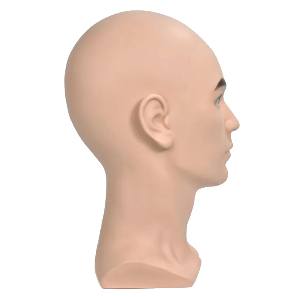 Male Wigs Toupee Mannequin Holder Hat Cap Scarf Jewelry Display Manikin Head for Headphone Glasses and more