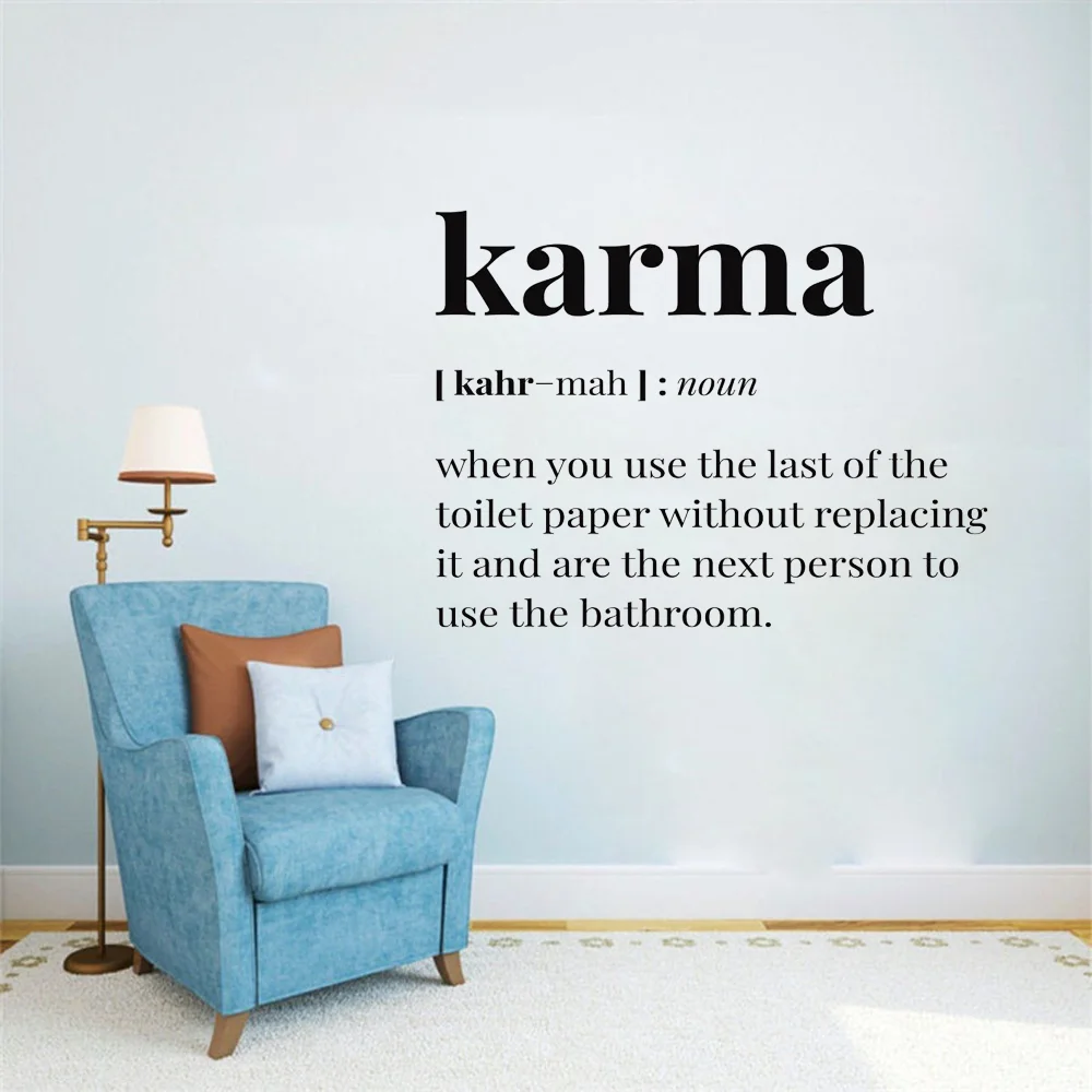Exquis Karma Anglais Citations Decor A La Maison Decoration Moderne Pour Enfants Chambre Salon Art Mural Decalque Papier Peint Aliexpress