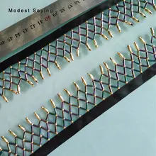 5 ярдов синий 4 см крест-накрест бисерная бахрома обрезанная лента швейная отделочная кисточка латинское платье вечерние аксессуары для одежды