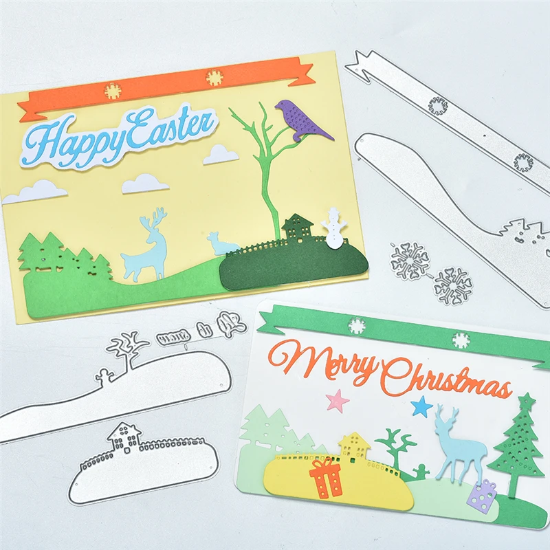 

Naifumodo Tree Dies House Metal Cutting Dies New 2019 for Card Making Scrapbooking Dies Embossing Stencil Craft Dies Christmas