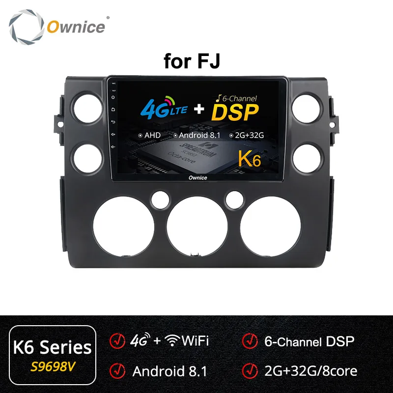 Ownice Android 9,0 8Core 360 Panorama DSP K3 K5 K6 подходит для Toyota FJ Cruiser 2006-2013 Автомобильный dvd-плеер Navi gps радио 4G LTE - Цвет: S9698 K6
