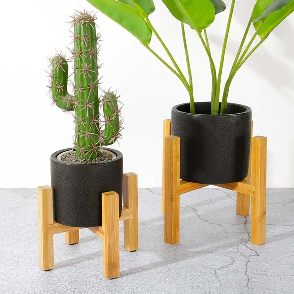 Durable Wood Flower Pot Rack Strong Free Standing Bonsai Holder font b Home b font font