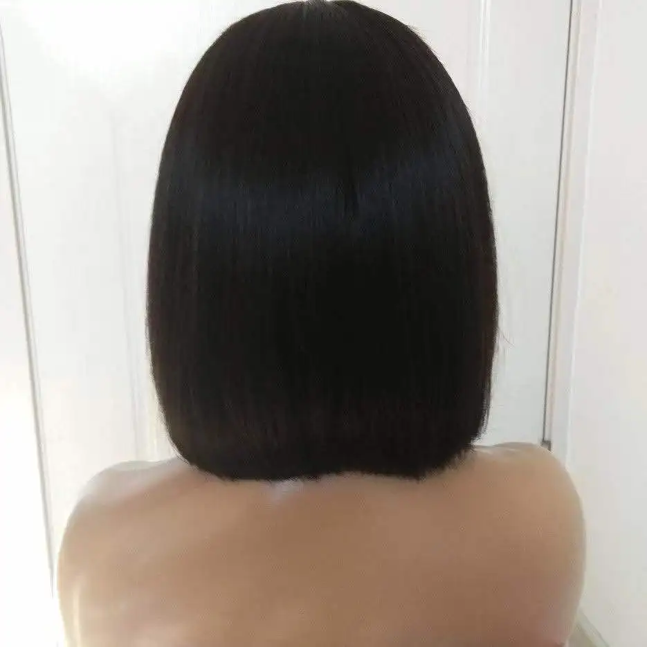 13 inche короткие волосы парики для черных женщин прямые волосы боб парик предварительно Детские волосы
