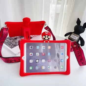 

Cartoon Kids Cover For iPad Mini 1 2 3 4 Case Silicon stand Funda For iPad 9.7 2018 2017 10.2 7th Pro 9.7 Air 1 2 Cases + strap