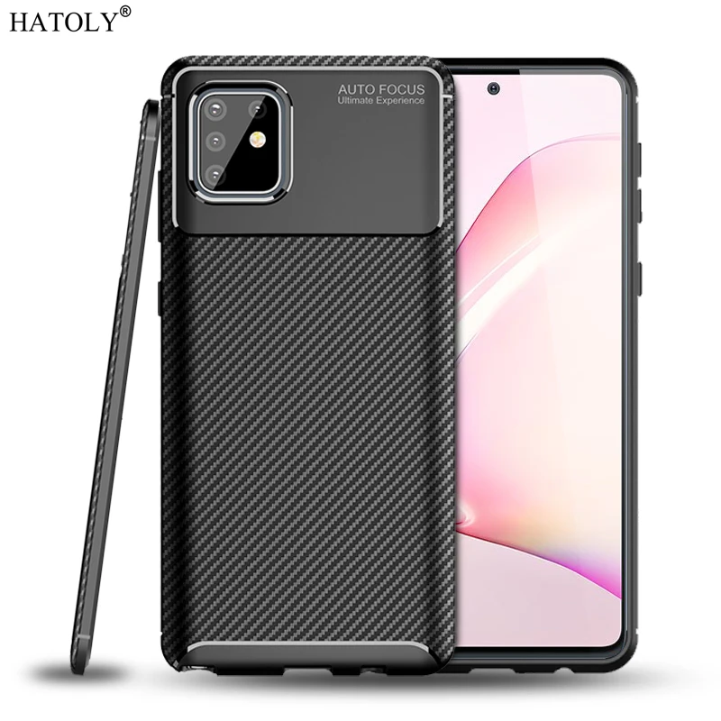 

For Samsung Galaxy Note10 Lite Case Cover Soft Silicone Anti-knock Bumper Carbon Fiber Phone Back Case For Samsung Note 10 Lite