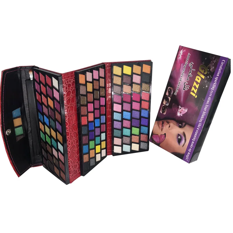 120 Color High Quality Matte Flash Eye Shadow Three-layer Leather Bag Makeup Set Multicolor Eye Shadow Palette Soft Sequins