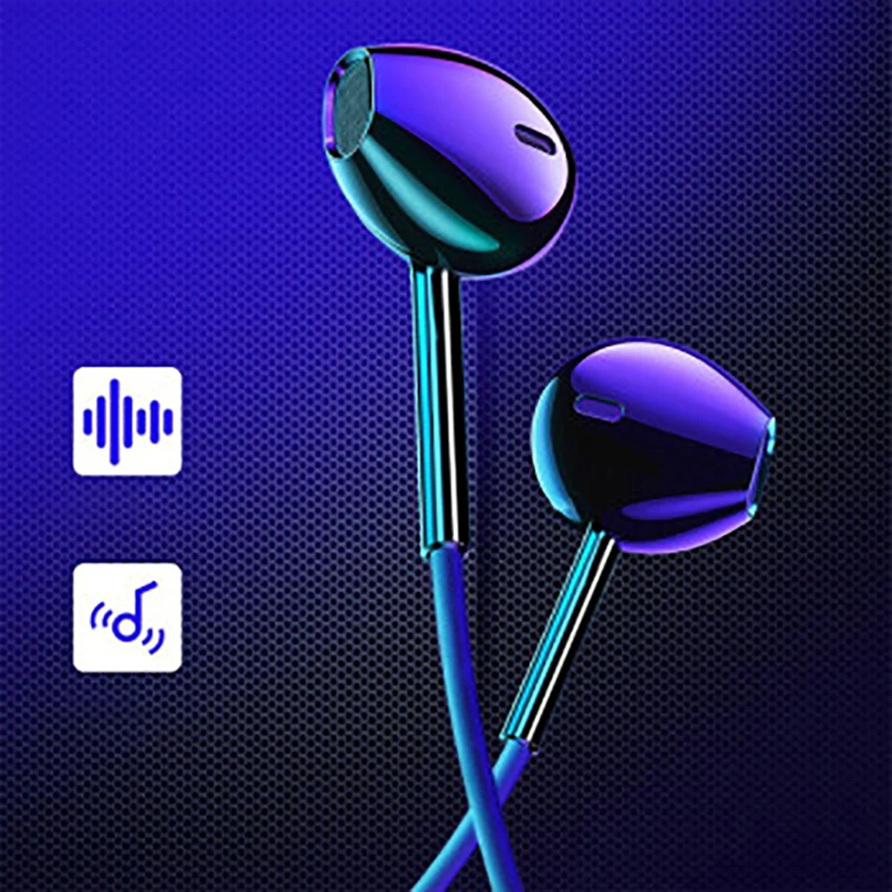 Earphone metal heavy bass wire control semi in ear headset K song chicken game universal for Apple Android system