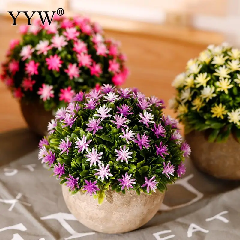 Artificial Plants Flower Bonsai Small Tree Pot Plants Fake Flowers Potted Ornaments For Home Decoration Hotel Garden Table Decor
