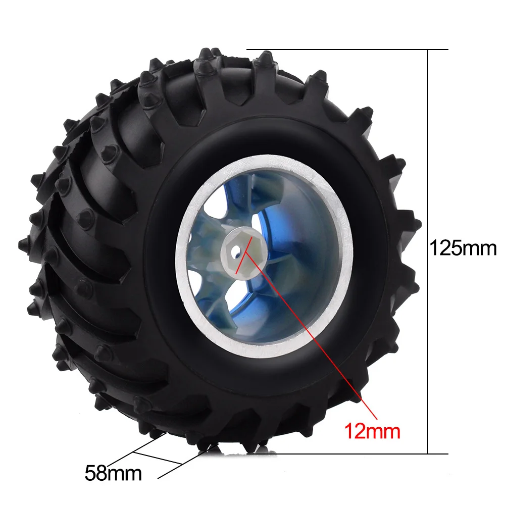 

4pcs Rubber Wheel Kit For 1:10 RC Monster Truck Car ARO Rubber Wheel Tyre