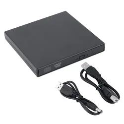 USB 2.0 externe Slot in ultra fine, DVD Combo CD RW lecteur et graveur CD ± RW DVD ROM, nouvelle lumière, noir, 13,5x13,2x1,6 cm 
