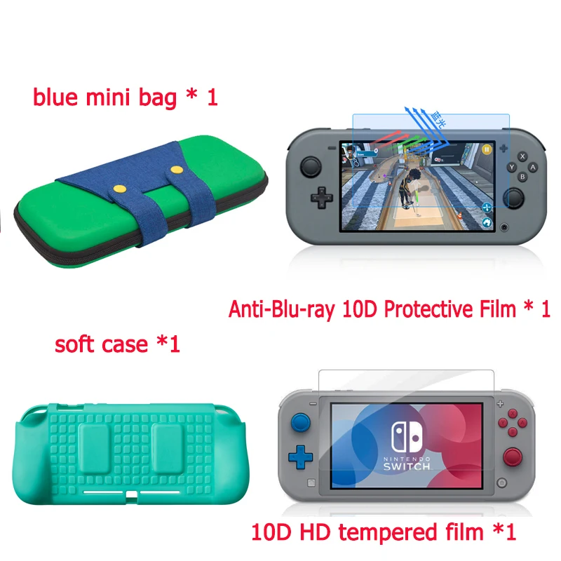 blue set 4 Новинка, сумка для переноски, мини-Чехол, Защитная сумка для nintendo Switch, чехол, мини-сумка, аксессуары для хранения - Цвет: blue set 4