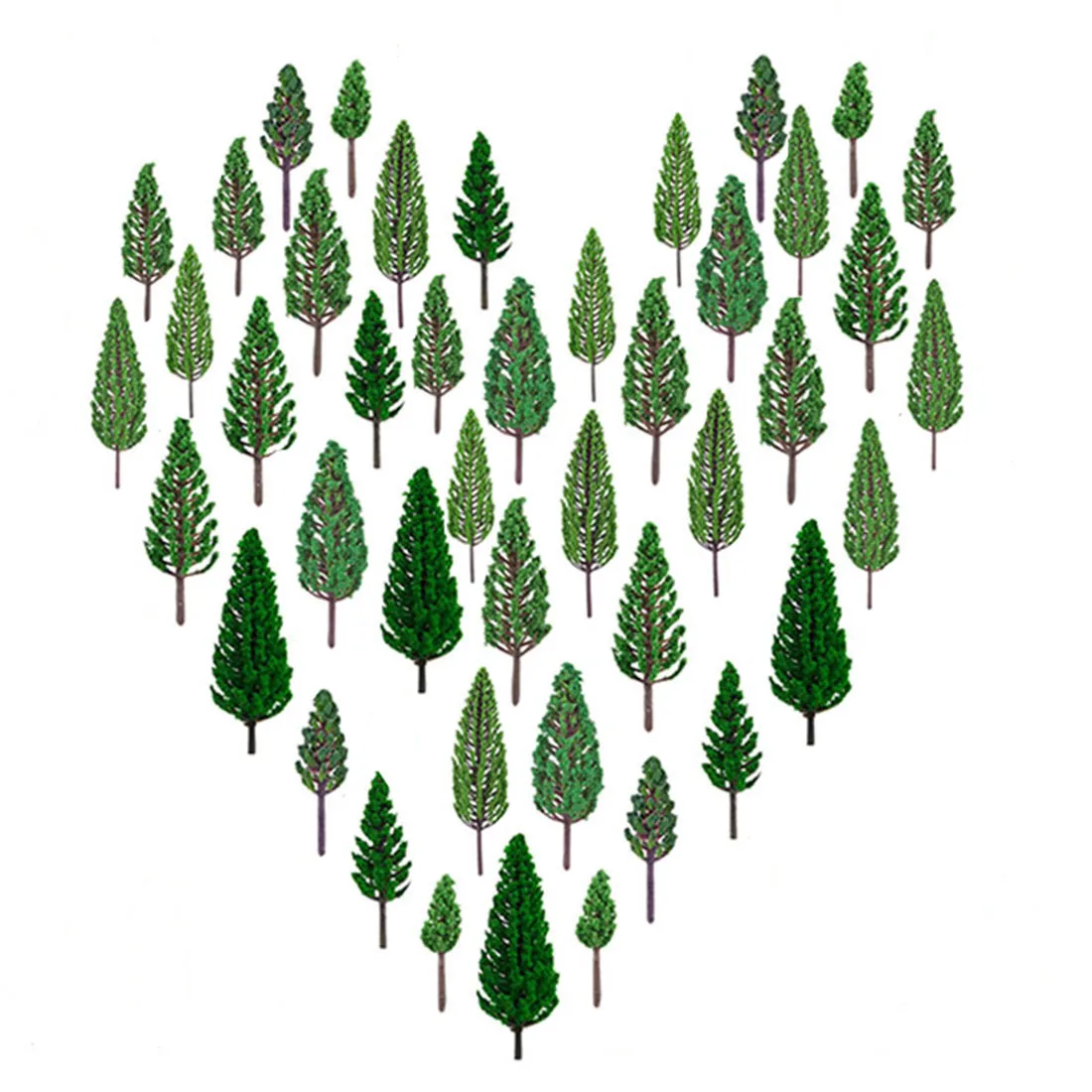 

3.8cm to 16cm Height Pine Tree Model Sand Table Scenery Building Accessories for Ho 1:85 Scale Toy Train Model Building Kits