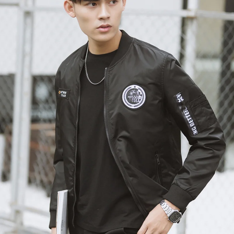 

Pilots Jacket Men's Thin Youth Large Size Embroidered Baseball Uniform Spring And Autumn Men Stand Collar Jacket