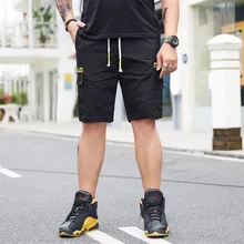 Шорты-карго с боковыми лентами и множеством карманов, мужские повседневные Летние мешковатые шорты в уличном стиле в стиле хип-хоп, мужские шорты для бега