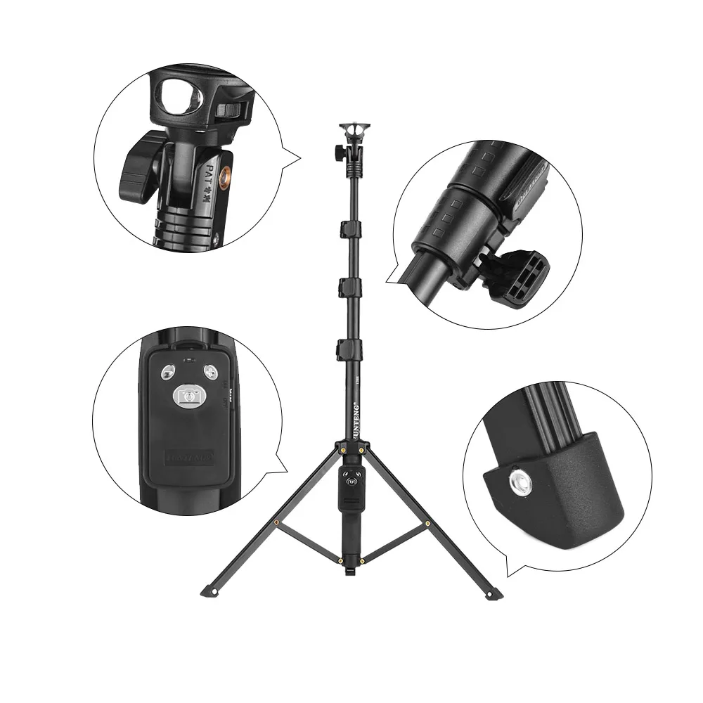 

YUNTENG VCT-1388 Selfie Stick Tripod Aluminum Max. Load 0.5kg with Phone Hoder Remote Control for Smartphones Action Cameras