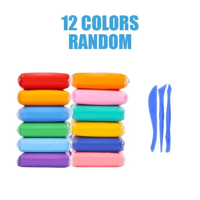 12 Colors 36 цветов пушистый слизи игрушки волшебный мягкий пластилин антистресс воздух сухой глина для детей образовательная Полимерная глина Пластилин Слим комплект - Цвет: 12 Colors