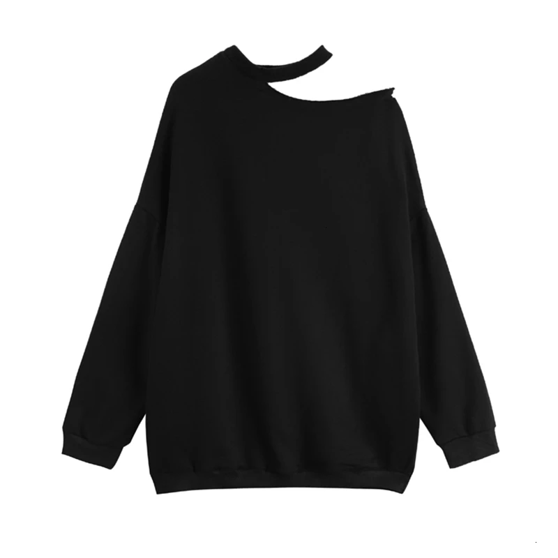 TWOTWINSTYLE Женская Толстовка на одно плечо с круглым вырезом длинными рукавами