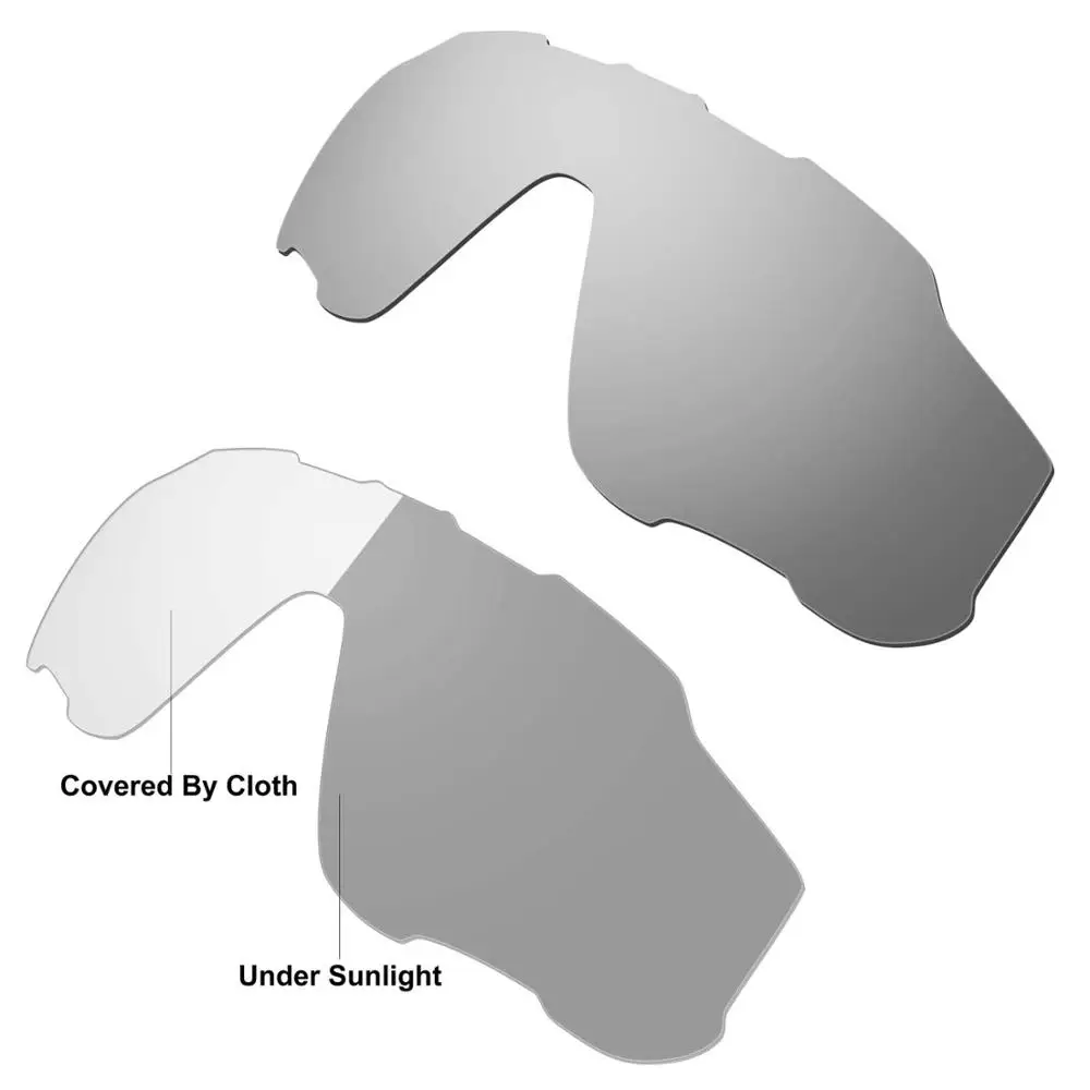 

HKUCO Silver（Polarized）/Photochromic（unpolarized） 2 Pairs Replacement Lenses For Jawbreaker Sunglasses Increase Clarity