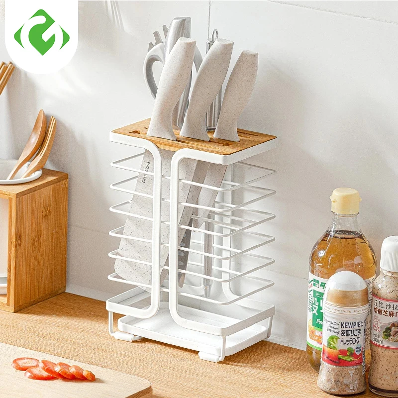 Kitchen iron with tray drain knife rack multifunctional countertop storage and sorting racks kitchen accessories | Дом и сад