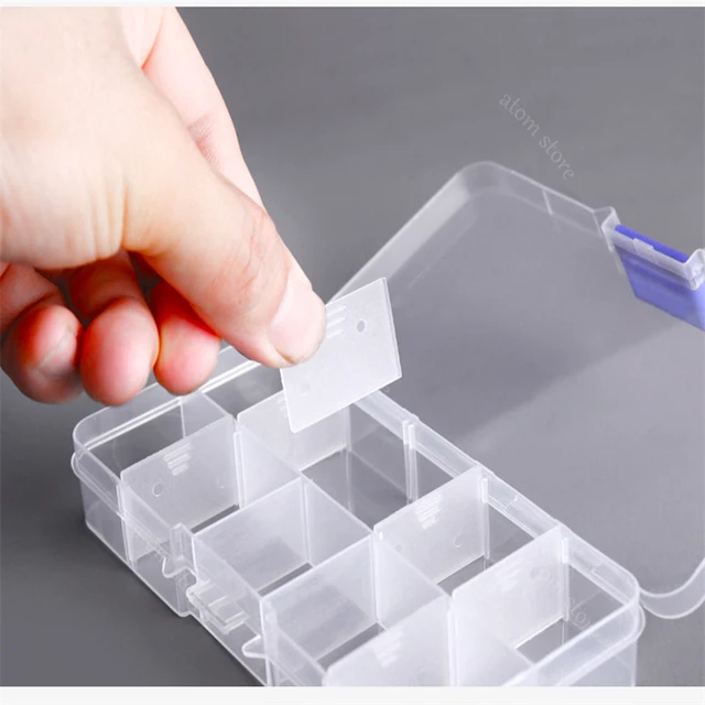 Új 10 Slots Cellák Színes Hordozható Ékszer Szerszám Tároló Doboz Konténer Gyűrű Elektronikus Alkatrészek Csavargyöngyök Szervező Műanyag Tok - Image 5