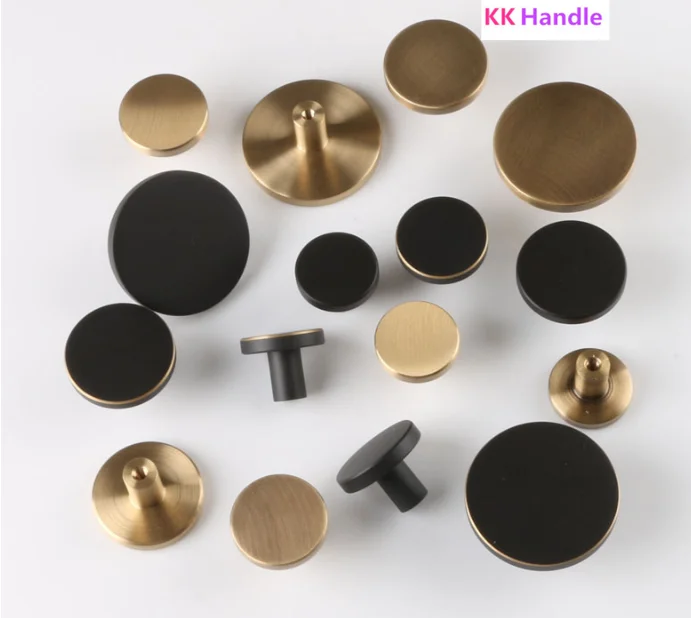 Redondo latón tiradores de tocador cajón tira manijas Pomo de puerta de armario manija antiguo rústico cocina Hardware Pull