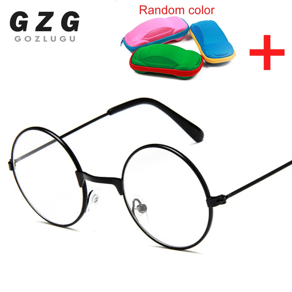 Круглые детские очки в оправе для маленьких мальчиков и девочек, очки в оправе, винтажные детские очки с прозрачными линзами, оптические очки для детей 2-9 лет с коробкой