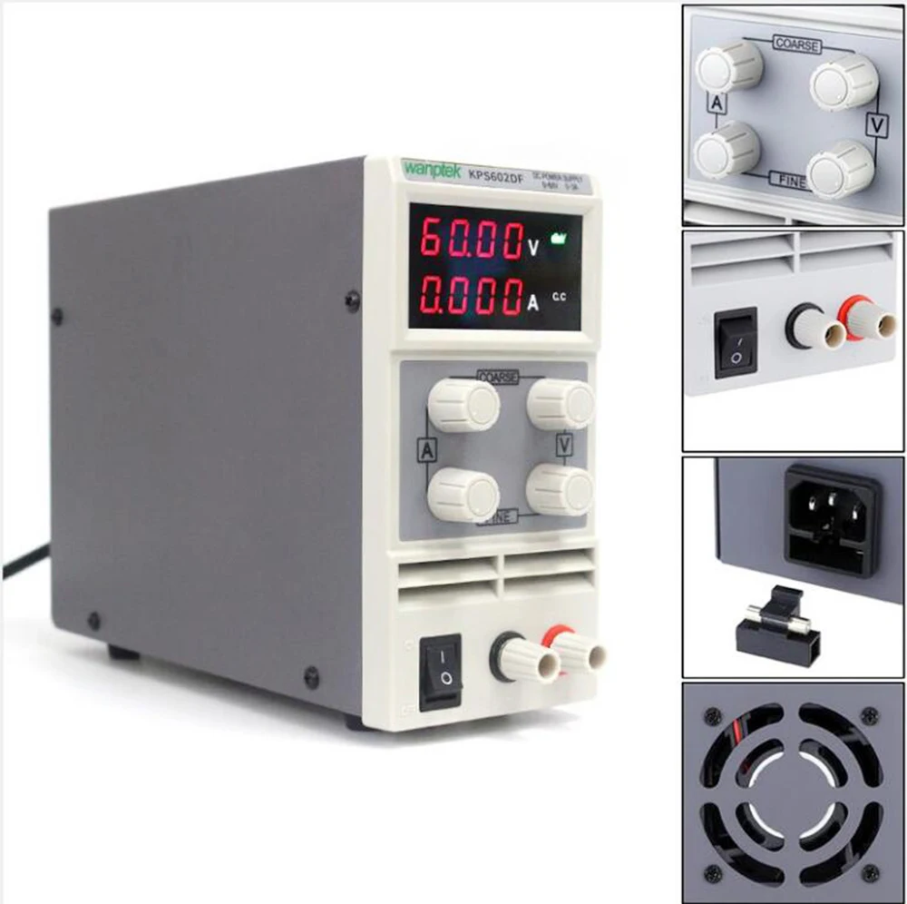 KPS602DF Регулируемый Высокоточный двойной светодиодный переключатель питания постоянного тока функция защиты 60V2A 110 V-230 V 0,1 V/0.001A EU