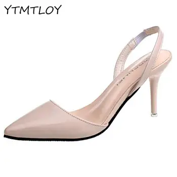 

Shoes Woman 2020 Spring Thin High Heels Slingbacks Female Pointed Toe Women's Shoes Office Lady Elegant Sandals Red
