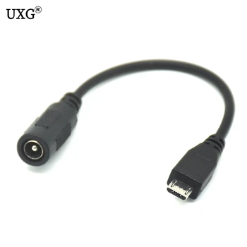 

micro usb male connector to DC 5.5*2.1mm female power plug with wire short cable for android phone 10cm