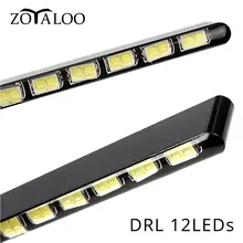 2 sztuk DRL 7030 światła dzienne źródło światła 7030 SMD samochodów światło dzienne taśmy Led 12 LEDs Car Styling