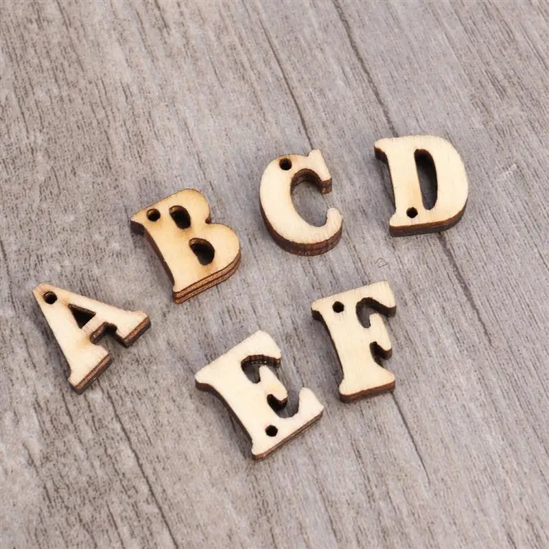 

50/100PCS Wood Pieces Capital Letters Alphabet Wood Cutout Slices Discs For Patchwork Scrapbooking Arts Wood DIY Crafts