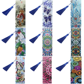 

DIY Diamond Painting Creative Special Shaped Drills Leather Tassel Flower Animal Bookmark Personality Students Hand Tools