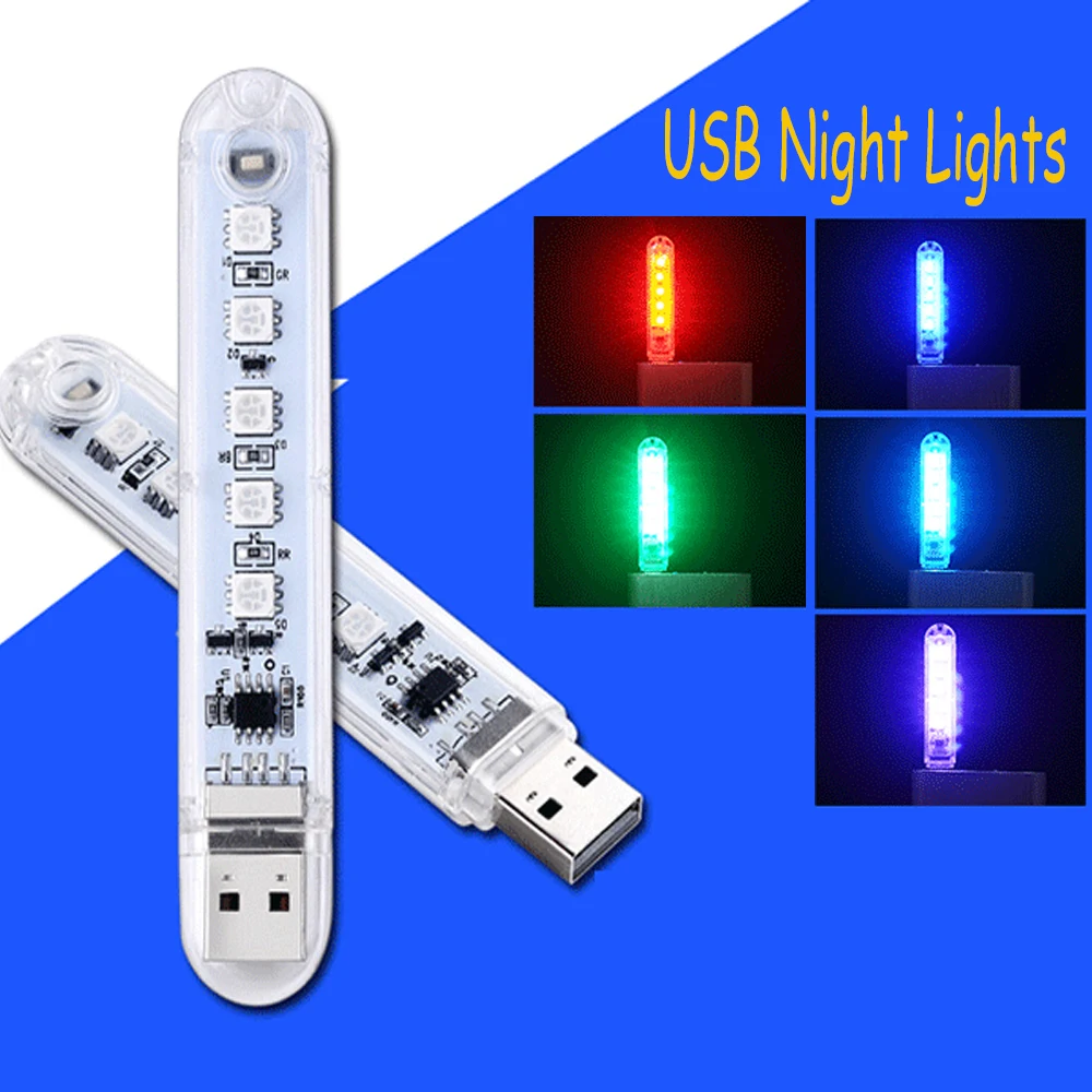 Мини Портативный светодиодный USB-светильник в форме U-диска цветной ночник для ПК
